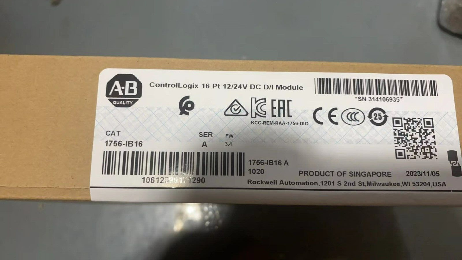 1756-IB16 ControlLogix 16 Pt 12/24V DC D/I Module 通信模块 全新原装未拆封