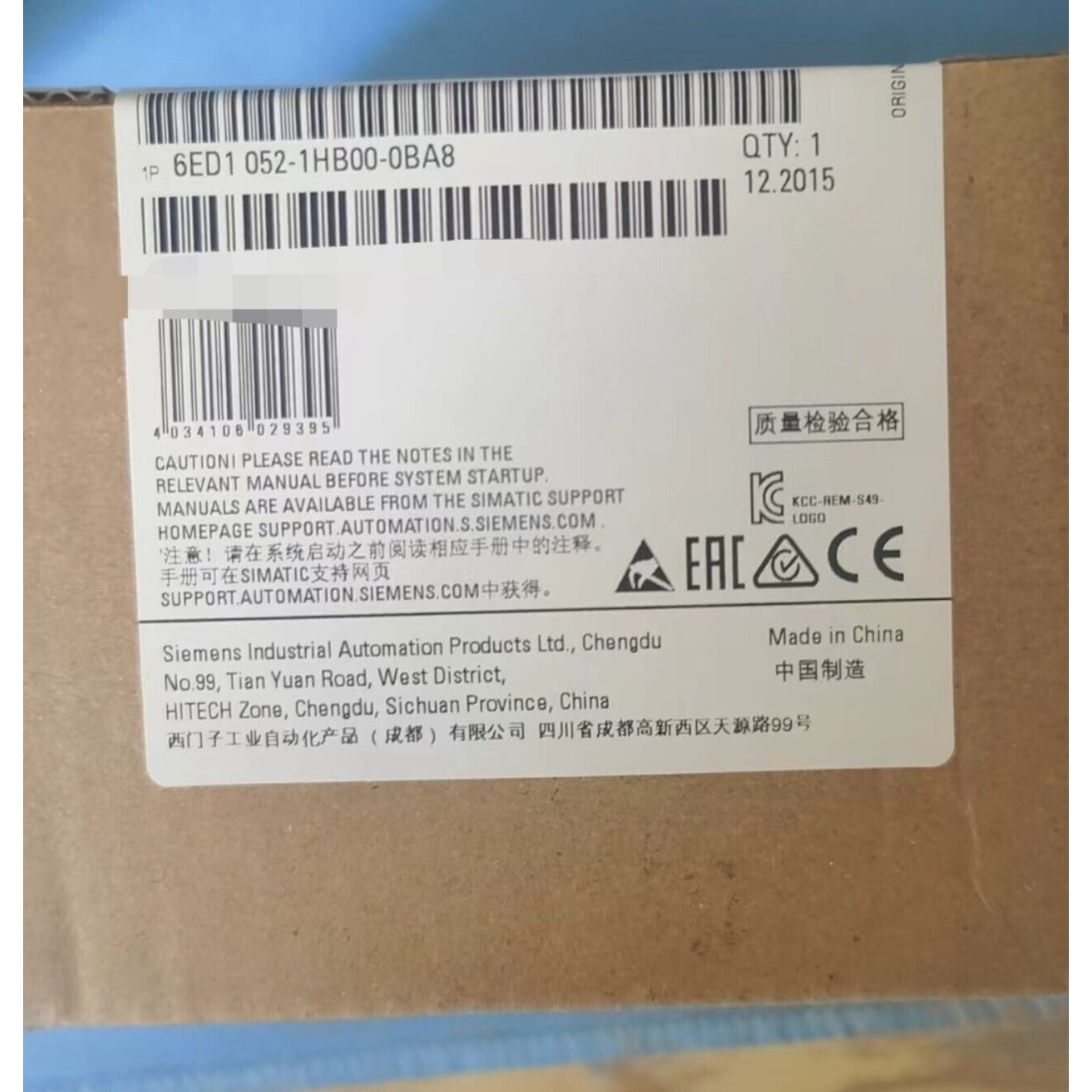 6ED1052-1HB00-0BA8 New Siemens 6ED1 052-1HB00-0BA8 LOGO 24RCE Logic Module