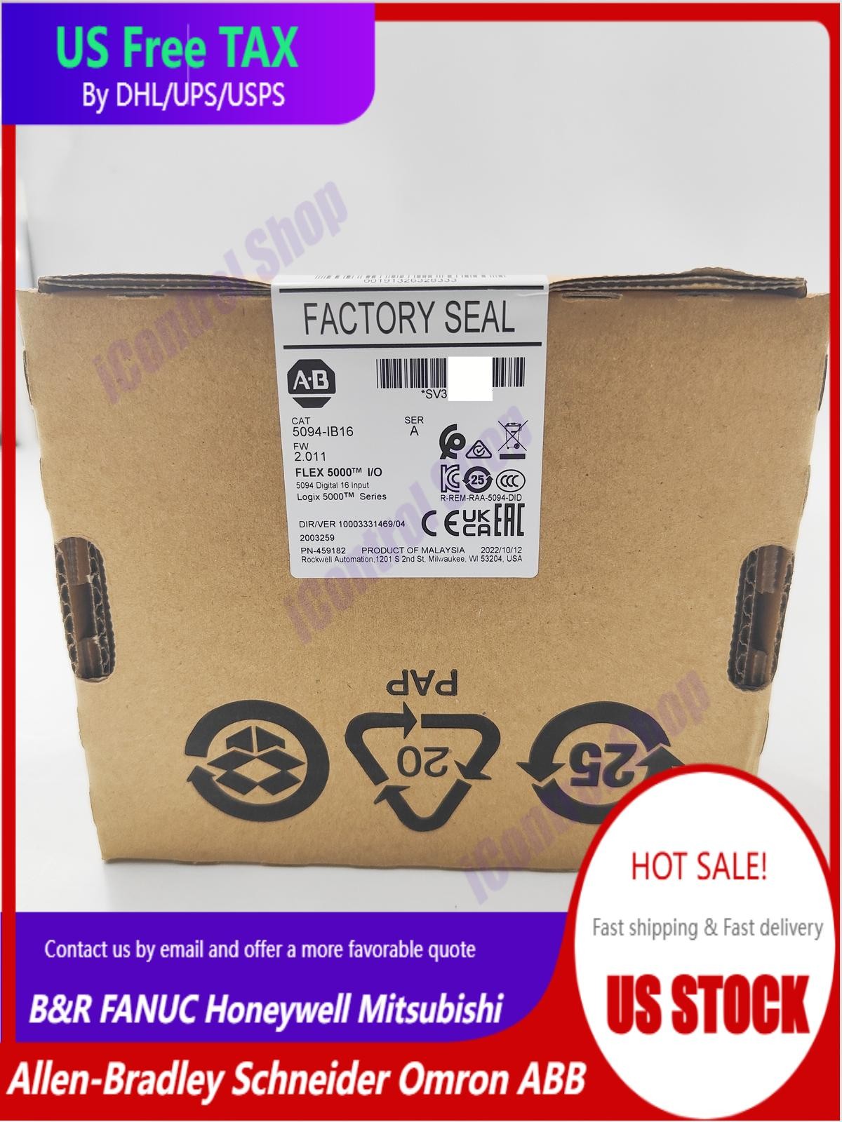 Allen Bradley 5094-IB16 Flex Logix 5000 DC Input Module i/O US Stock new