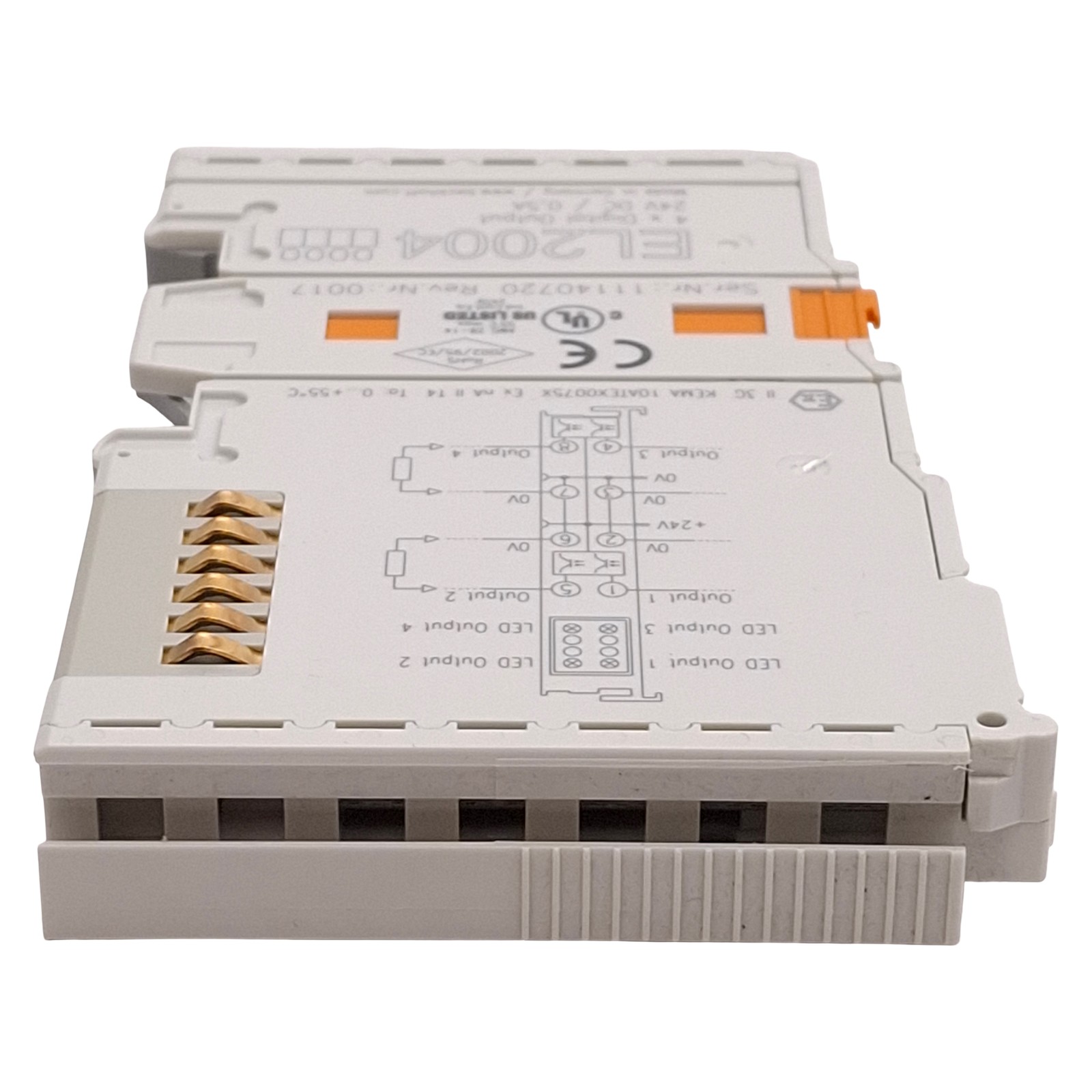 Beckhoff EL2004 EtherCAT Terminal, 4-Channel Digital Output, 24VDC 0.5A