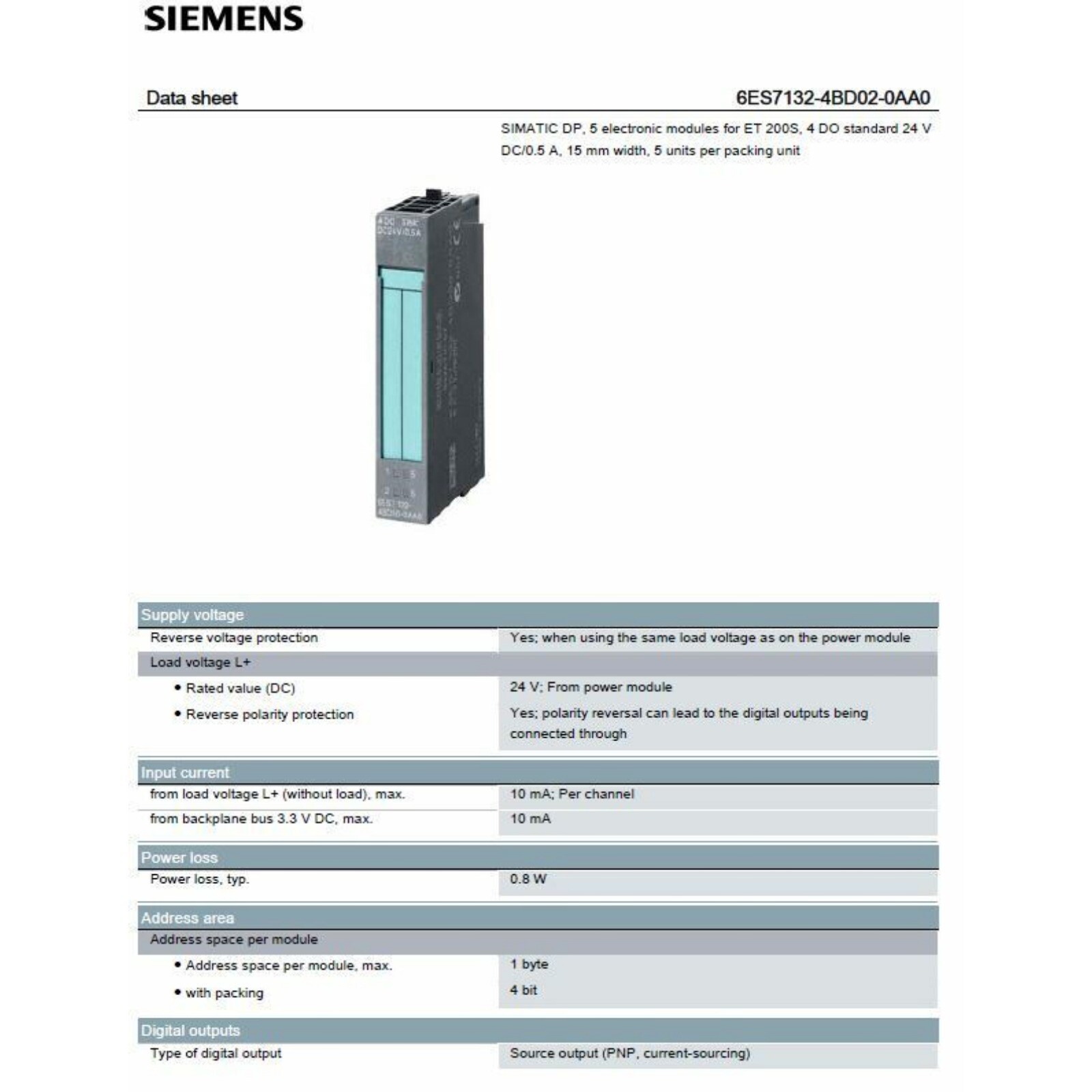 New Siemens SIMATIC DP5 electronic module 6ES7132-4BD02-0AA0 6ES7 132-4BD02-0AA0