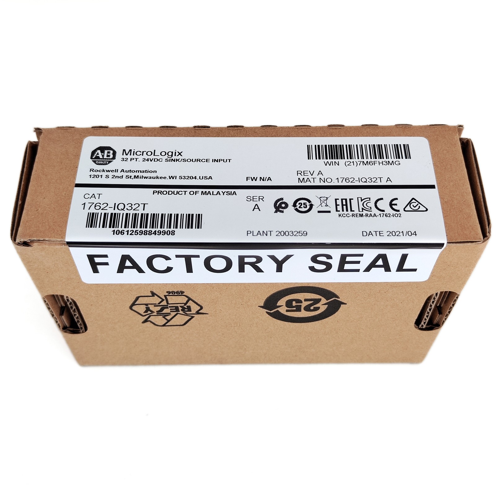 Allen-Bradley 1762-IQ32T SER A MicroLogix 32 Point 24VDC Input Module – NEW!
