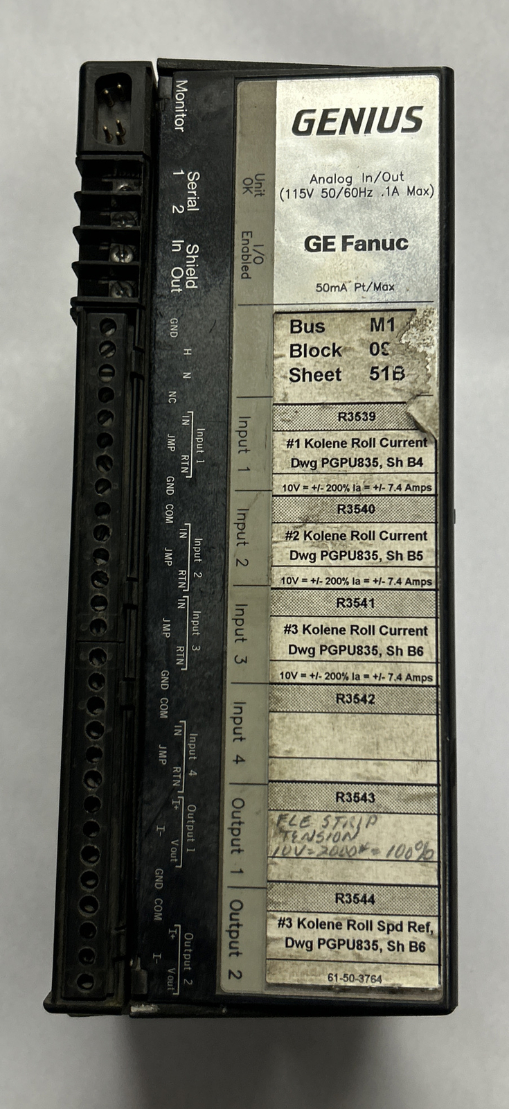 GE FANUC,IC660ELA100 IC660ELA100A,GENIUS BLOCK ANALOG I/O MODULE