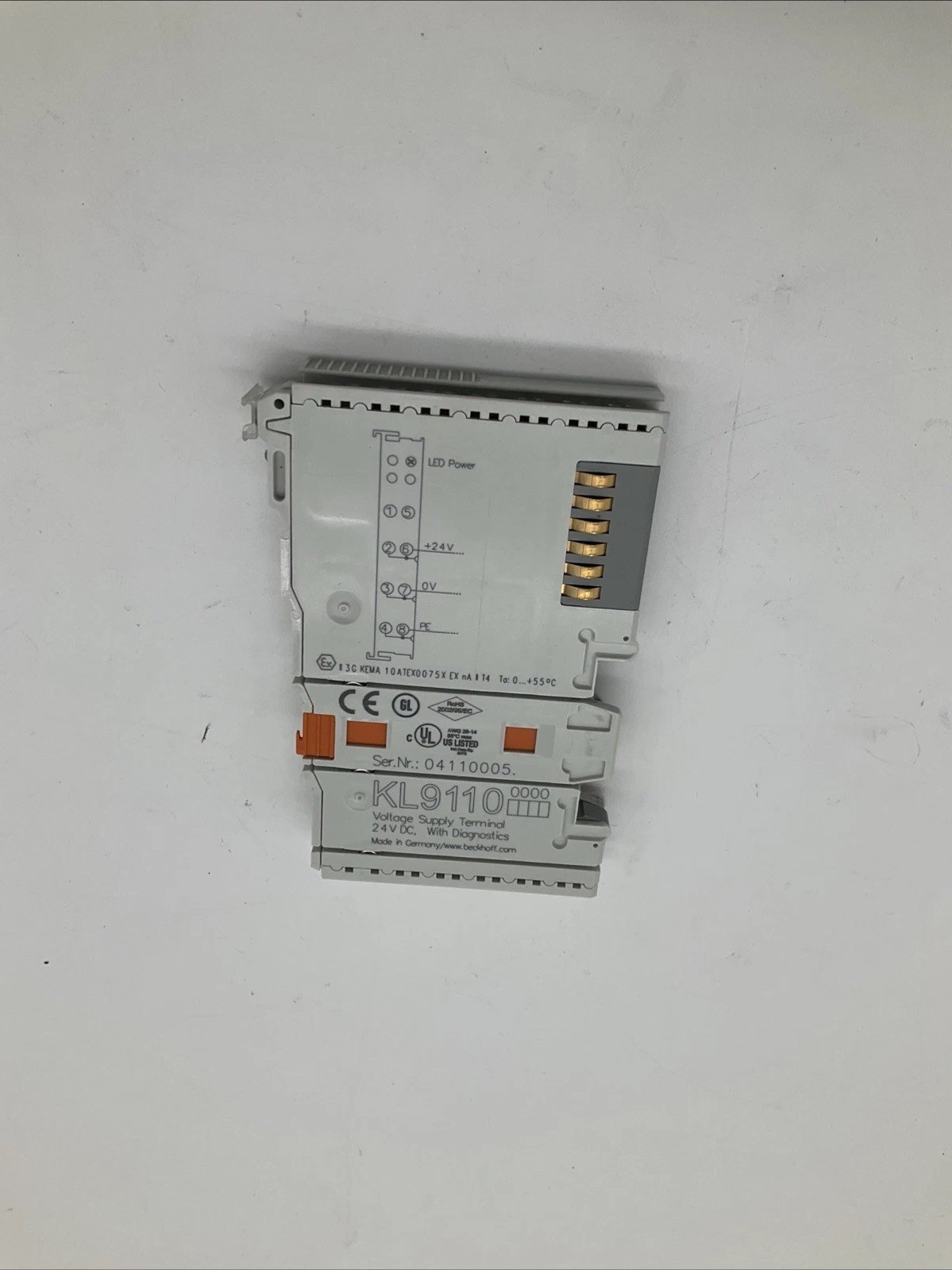Beckhoff Voltage Supply Terminal KL9110 24VDC w/ Diagnostics Used