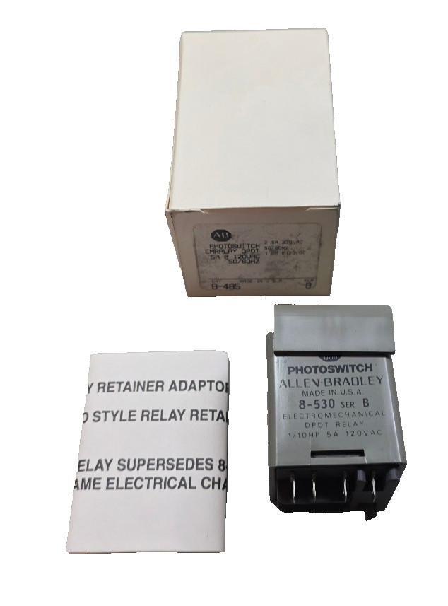 4Pcs New Allen Bradley 8-485 Ser.B Photoswitch DPDT 5A @ 120V 50/60Hz