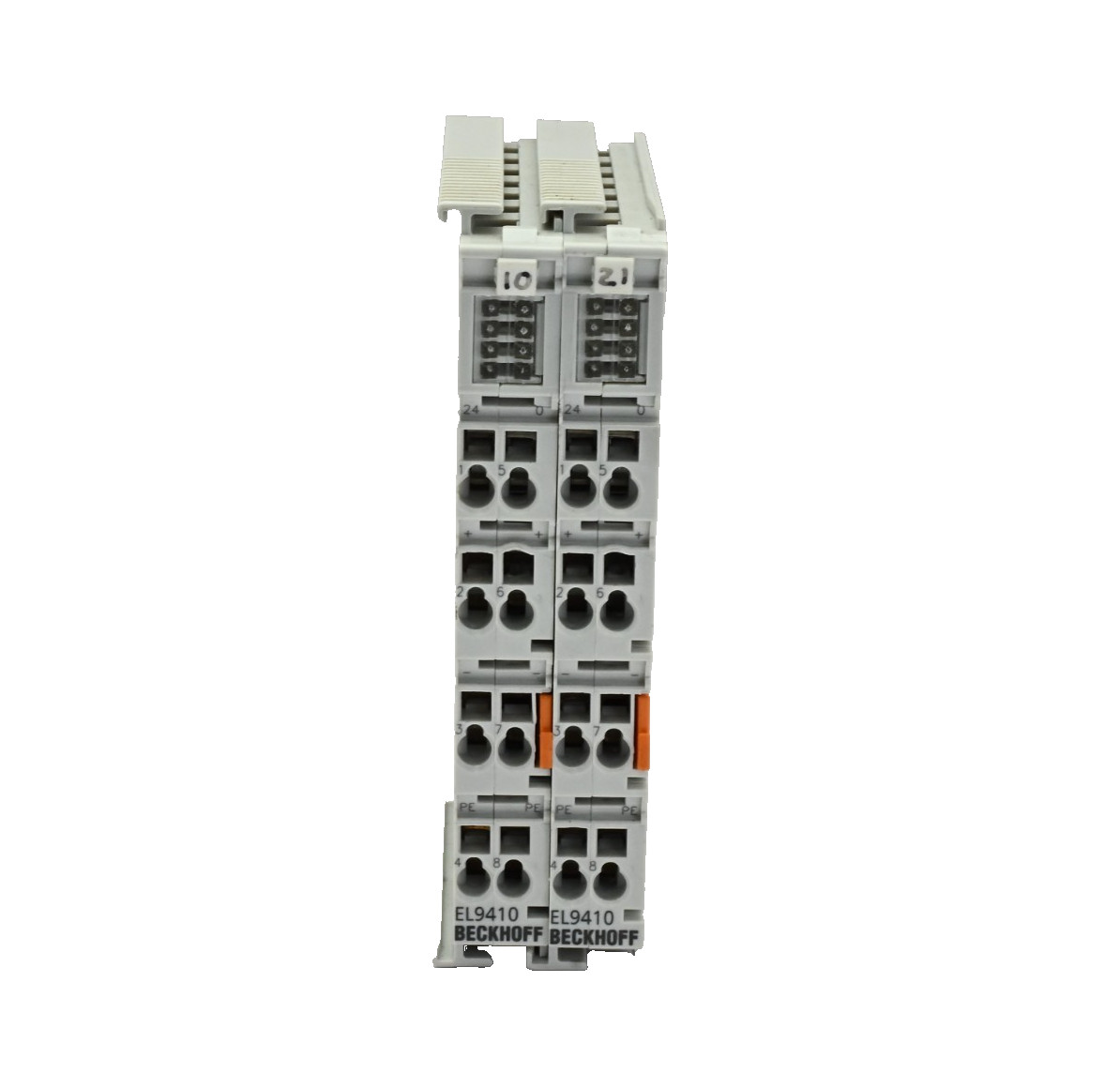Lot of 2x Beckhoff EL9410 EtherCAT Terminal, Power Supply for E-bus, 24 V, 2A