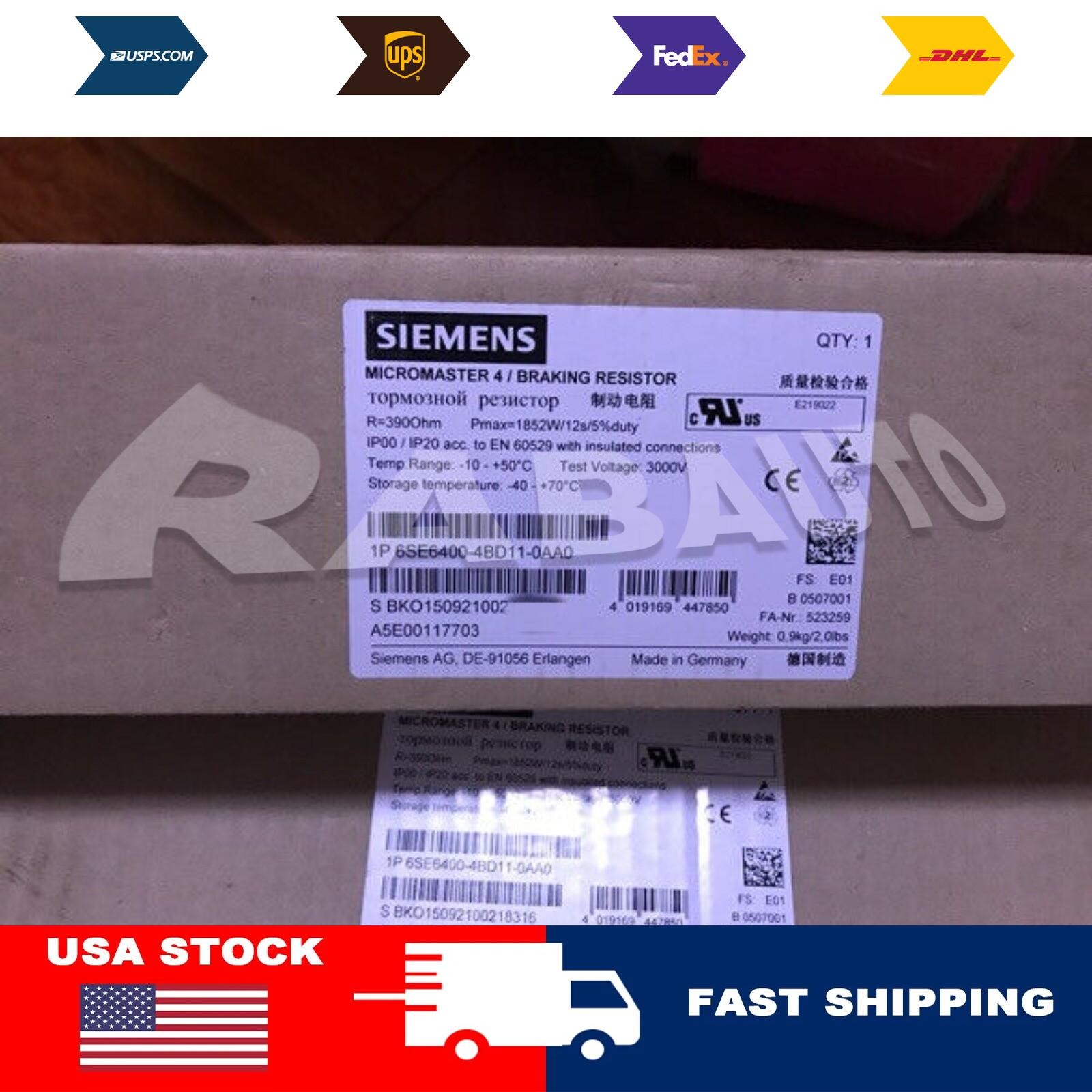 New Siemens 6SE6400-4BD11-0AA0 6SE6 400-4BD11-0AA0 MICROMASTER4 Braking resistor