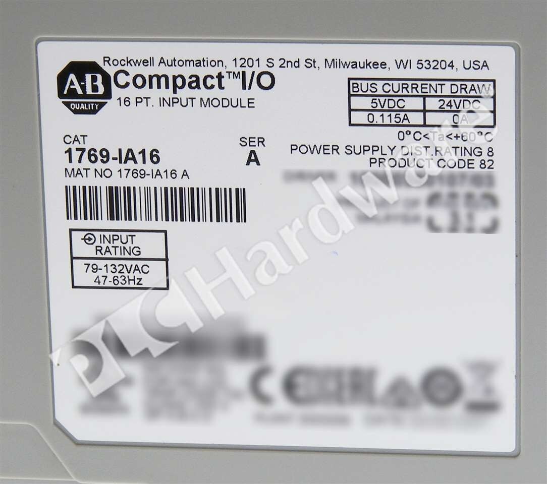 Allen Bradley 1769-IA16 Series A CompactLogix 16-Pt 120VAC Digital Input Module