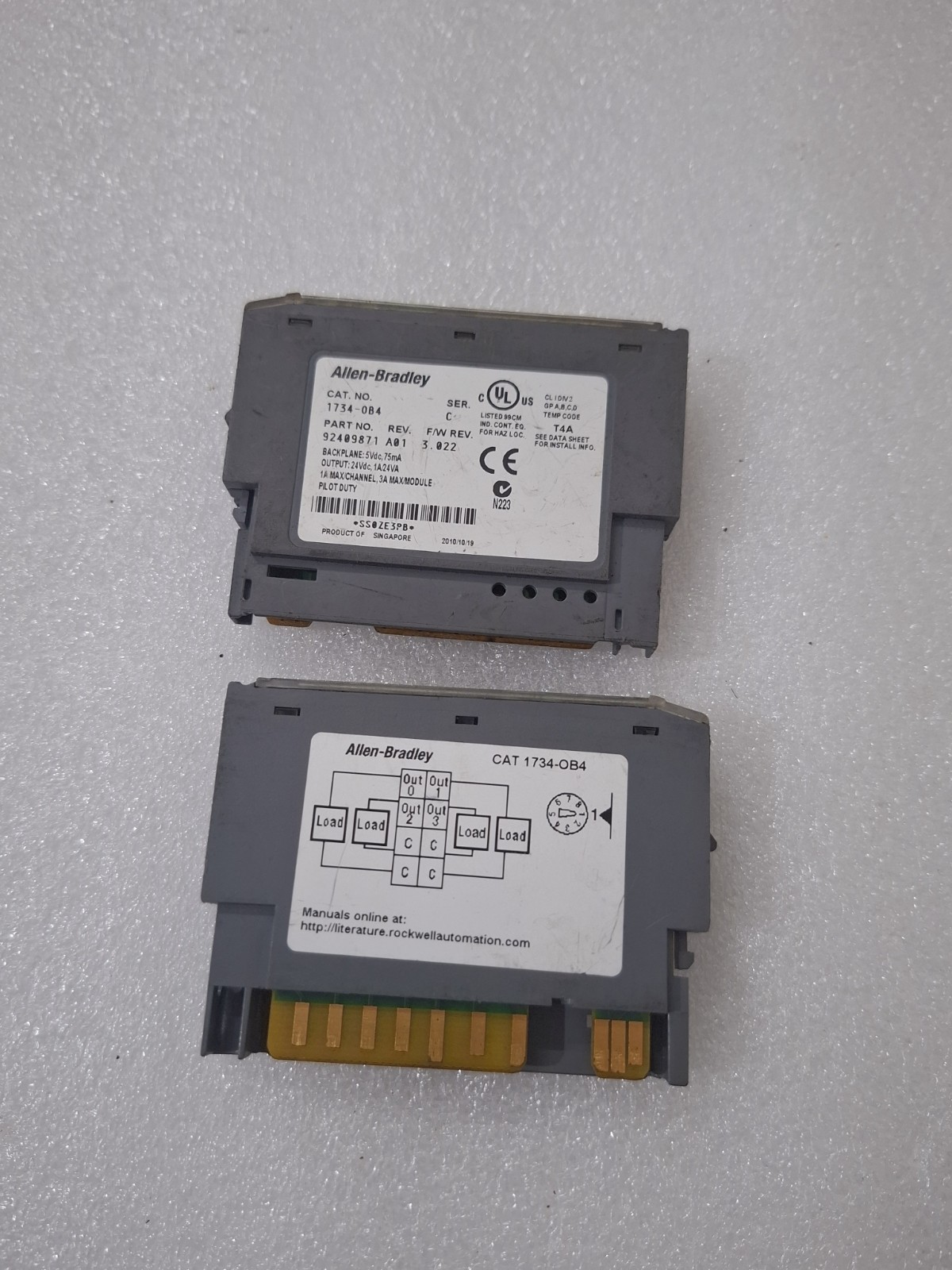 LOT OF 2 PCS ALLEN BRADLEY 1734-OB4 24VDC SOURCE OUTPUT MODULE SER. C 1734OB4