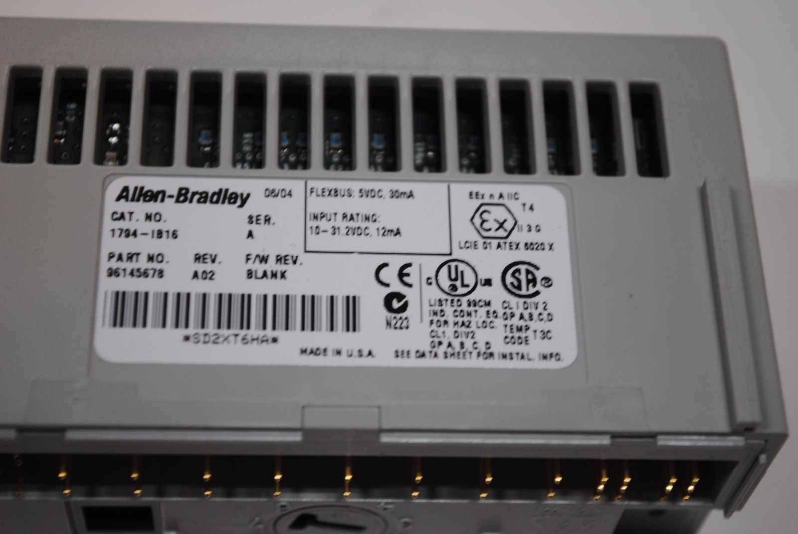 1794-IB16 ALLEN BRADLEY SERIES A INPUT MODULE WITH 1794-TB3