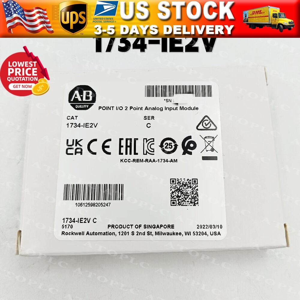 New Allen-Bradley 1734-IE2V 2 Point Analog PLC Input Module 1734IE2V US Free Tax