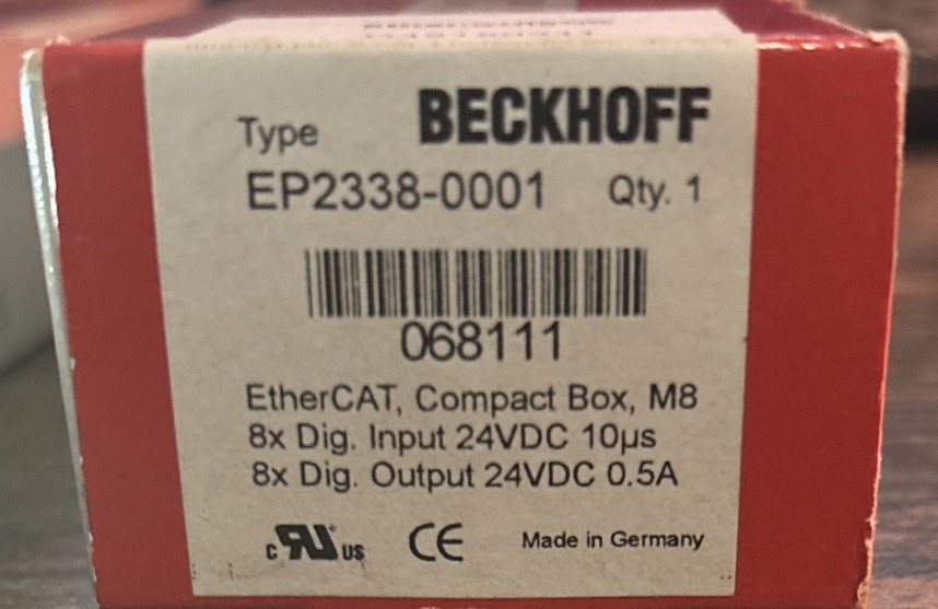 NEW! Beckhoff EP2338-0001 EtherCAT Compact Box M8 Box 8-Ch 24VDC Digital I/O