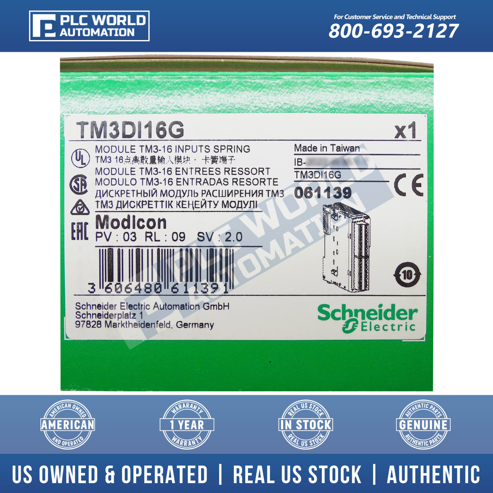 TM3DI16G Schneider Discrete Input Module, New, FREE UPS 2 Day Dlvry & 2 Year Wty