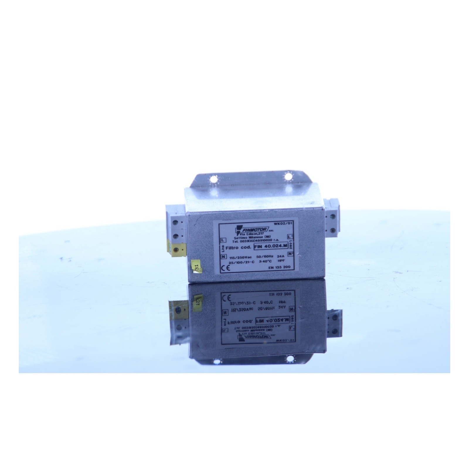 Finmotor FIN 40.024.M EMI Line Filter 115/250VAC 24A 50/60Hz HPF