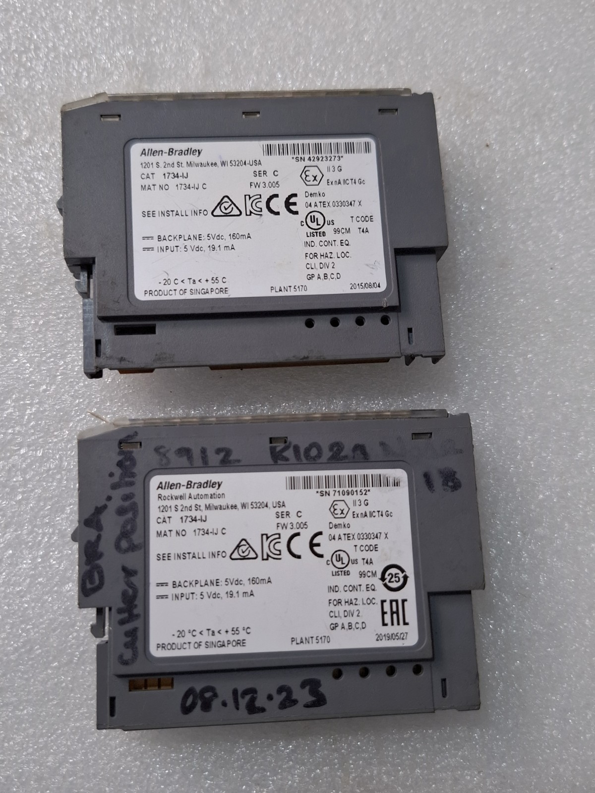 《LOT OF 2 PCS》 ALLEN BRADLEY 1734-IJ POINT I/O INCREMENTAL ENCODER MODULE 1734IJ