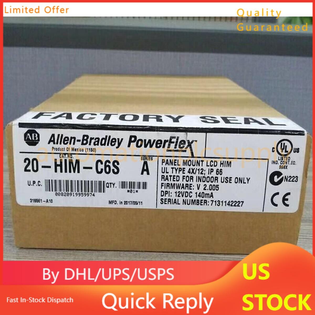 FACTORY SEALED Allen-Bradley 20-HIM-C6S Ser A Panel Mount LCD HIM AB 20 HIM C6S