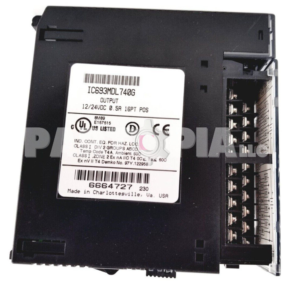 GE FANUC IC693MDL740G Output Module, 12/24Vdc, 0.5A, 16Pt, Positive Logic