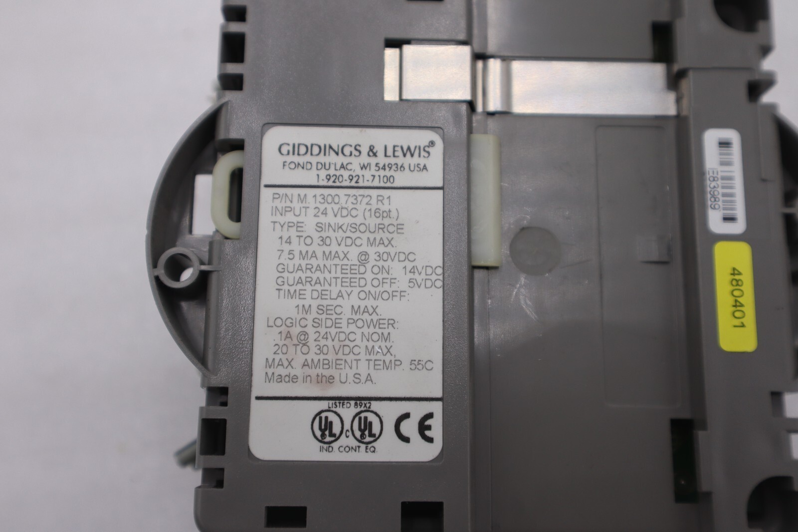 GIDDINGS & LEWIS M.1300.7372 R1 Input Module 24VDC SINK/SOURCE STOCK 627-D