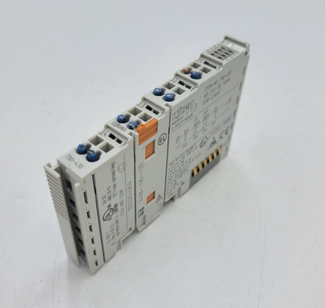 Wago 750-430 Digital Input Module 3.0MS 8-Channel 22ZA & 22XM 24VDC 28-14 AWG