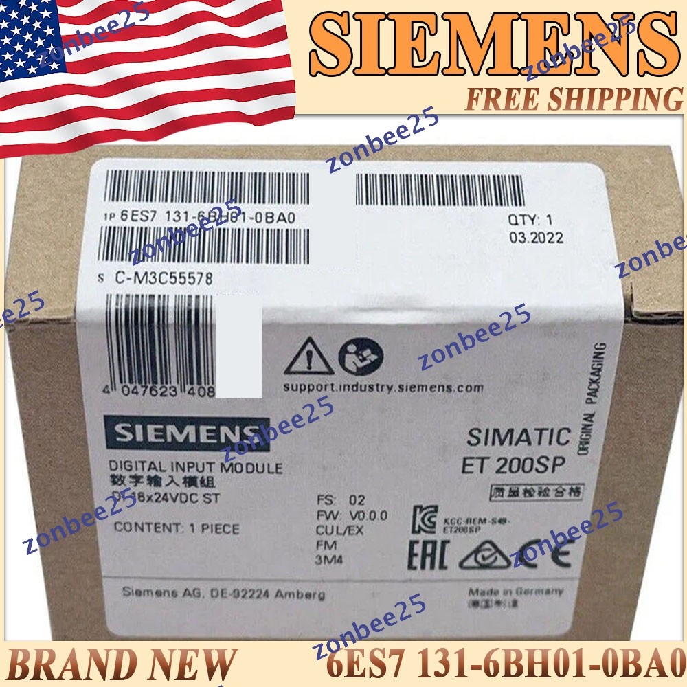 Brand New Siemens 6ES7 131-6BH01-0BA0 Simatic ET200SP Digital Input Free Ship US