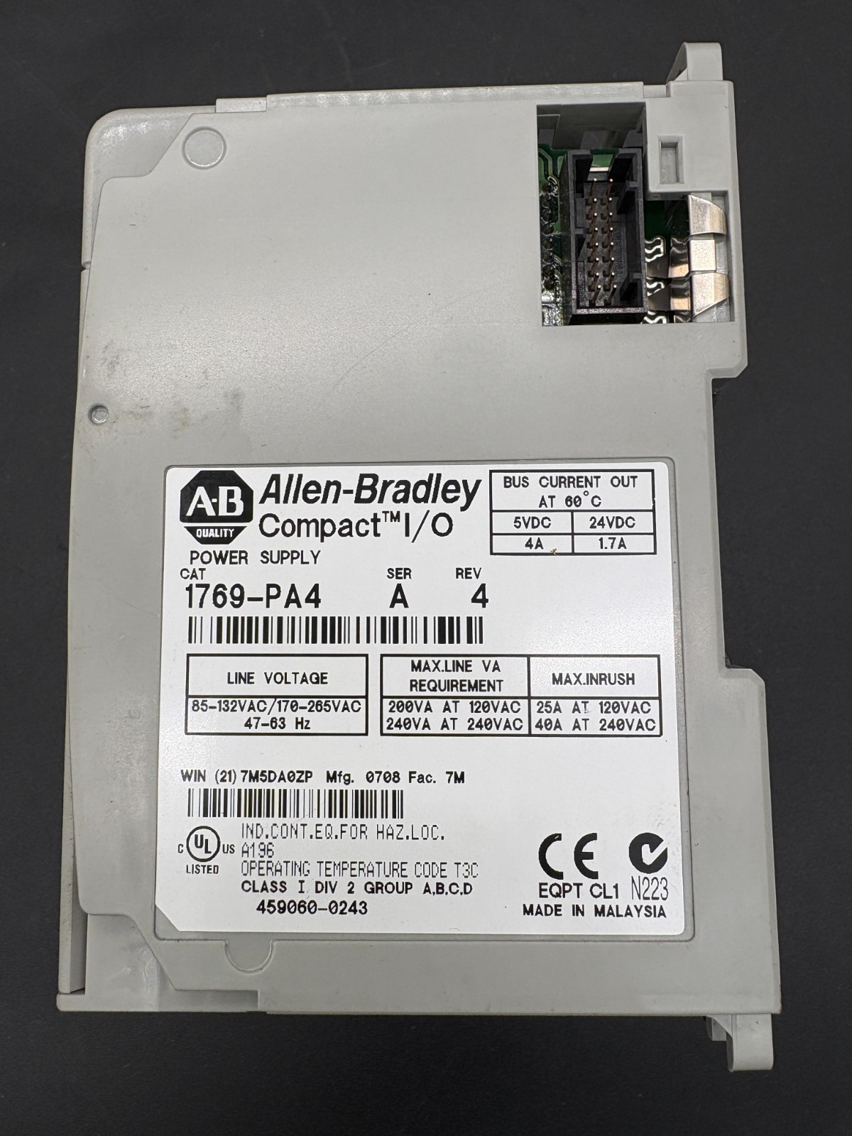 7-Piece Allen Bradley 1769-XXX Compact I/O Electrical Unit