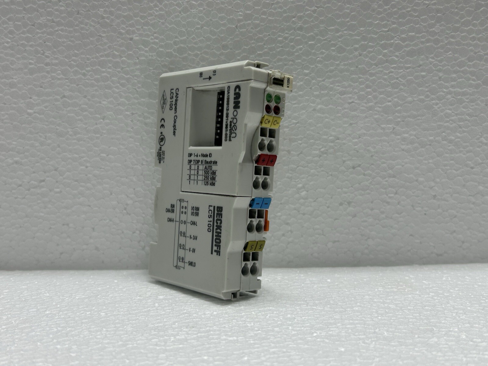 BECKHOFF LC5100 BUS COUPLER MODULE 10 AMP 24 VDC -15/+20% 200 MA INPUT 500 MA