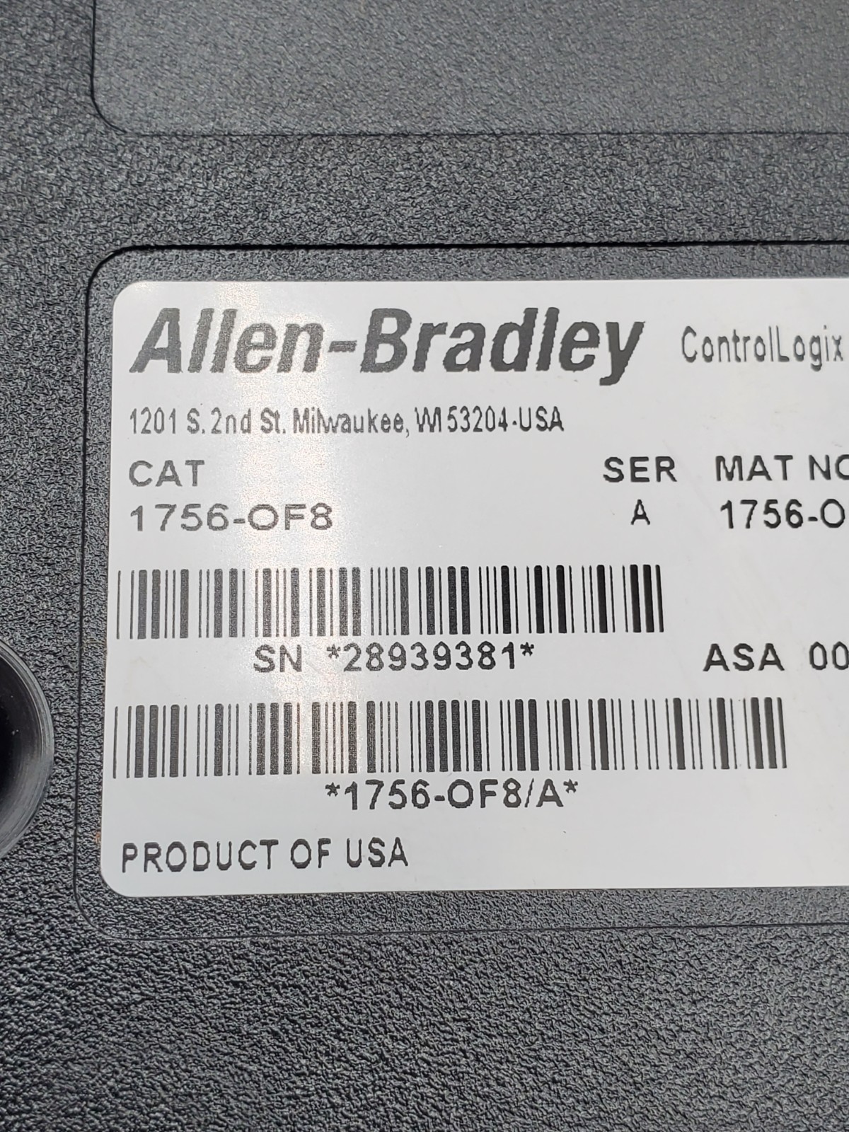 Surplus Pre-Owned Allen Bradley 1756-OF8 ControlLogix Analog Output