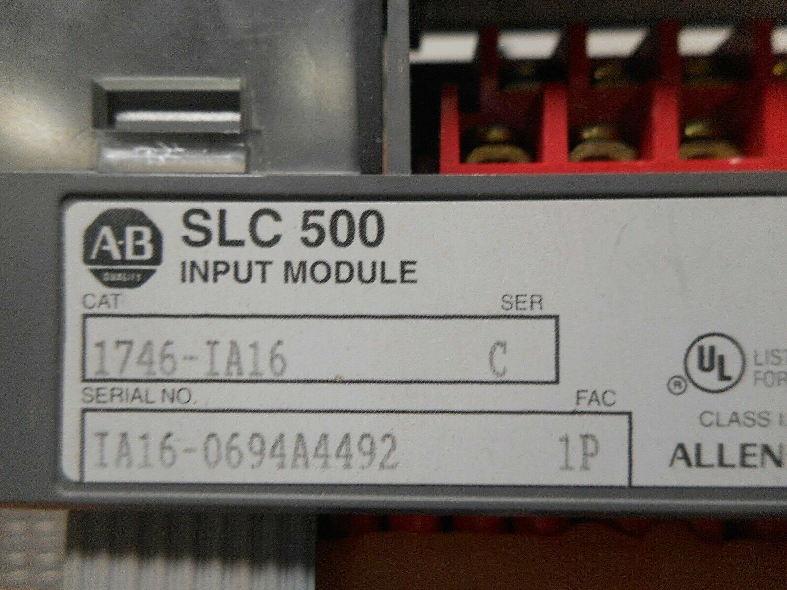 Allen Bradley 1746-IA16 Ser C SLC 500 Input Module 85-132VAC 50/60Hz (Lot of 2)