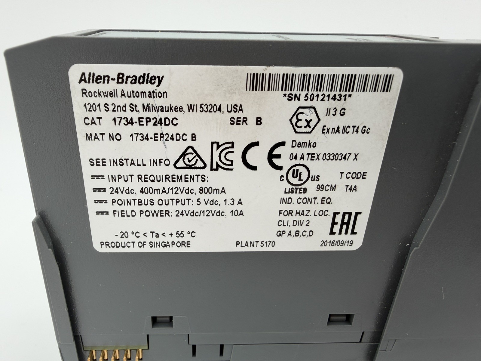 Allen Bradley Point I/O 1734-EP24DC 24V DC Expansion Power Supply Module