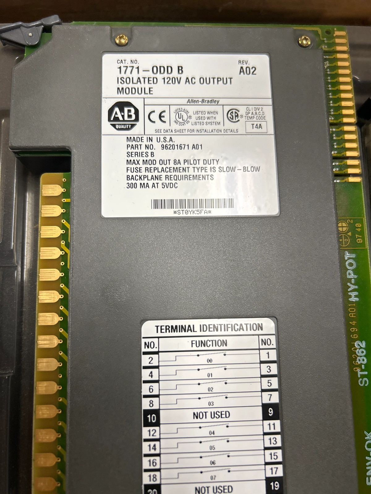 Allen-Bradley I/O Module 1771-ODD 120V AC