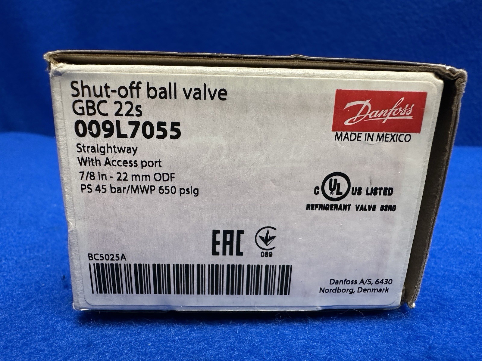 DANFOSS 009L7055 Shut off Ball Valve