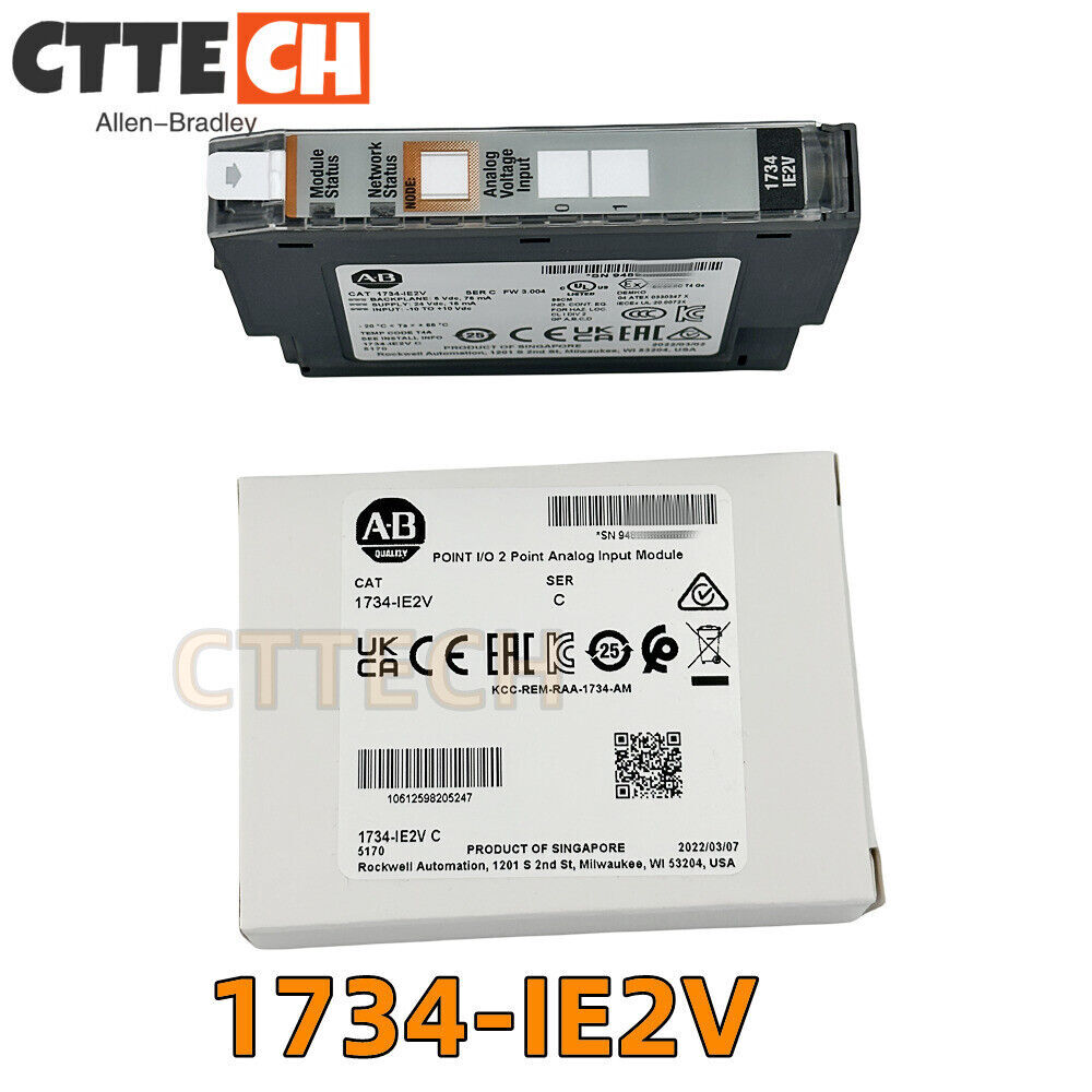 NEW 1734-IE2V AB SERC 2 Point Analog Input Module PLC New Allen-Bradley 1734IE2V
