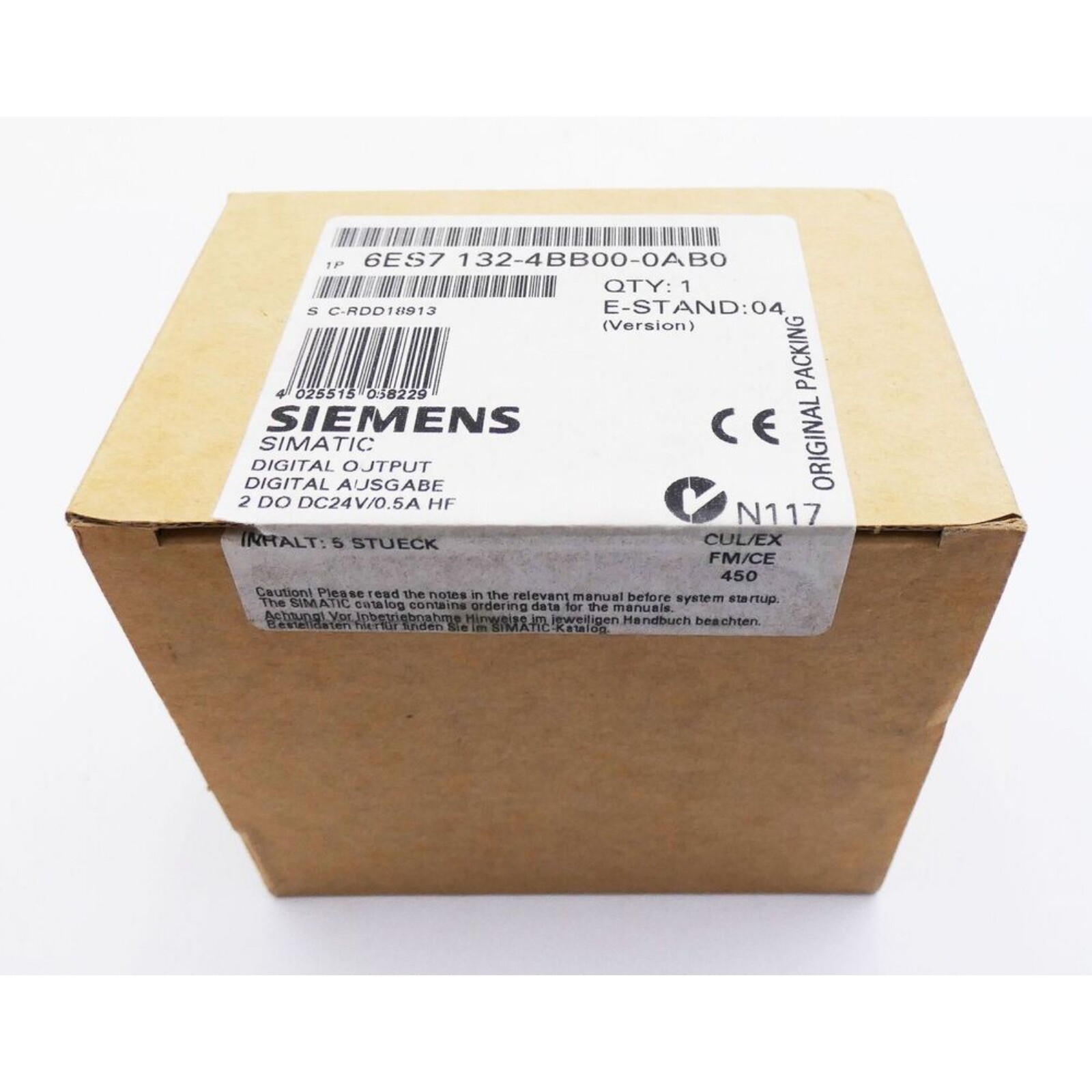 New Siemens 6ES7132-4BB00-0AB0 6ES71324BB000AB0 SIMATIC DP 5 ELECTRON MODULES