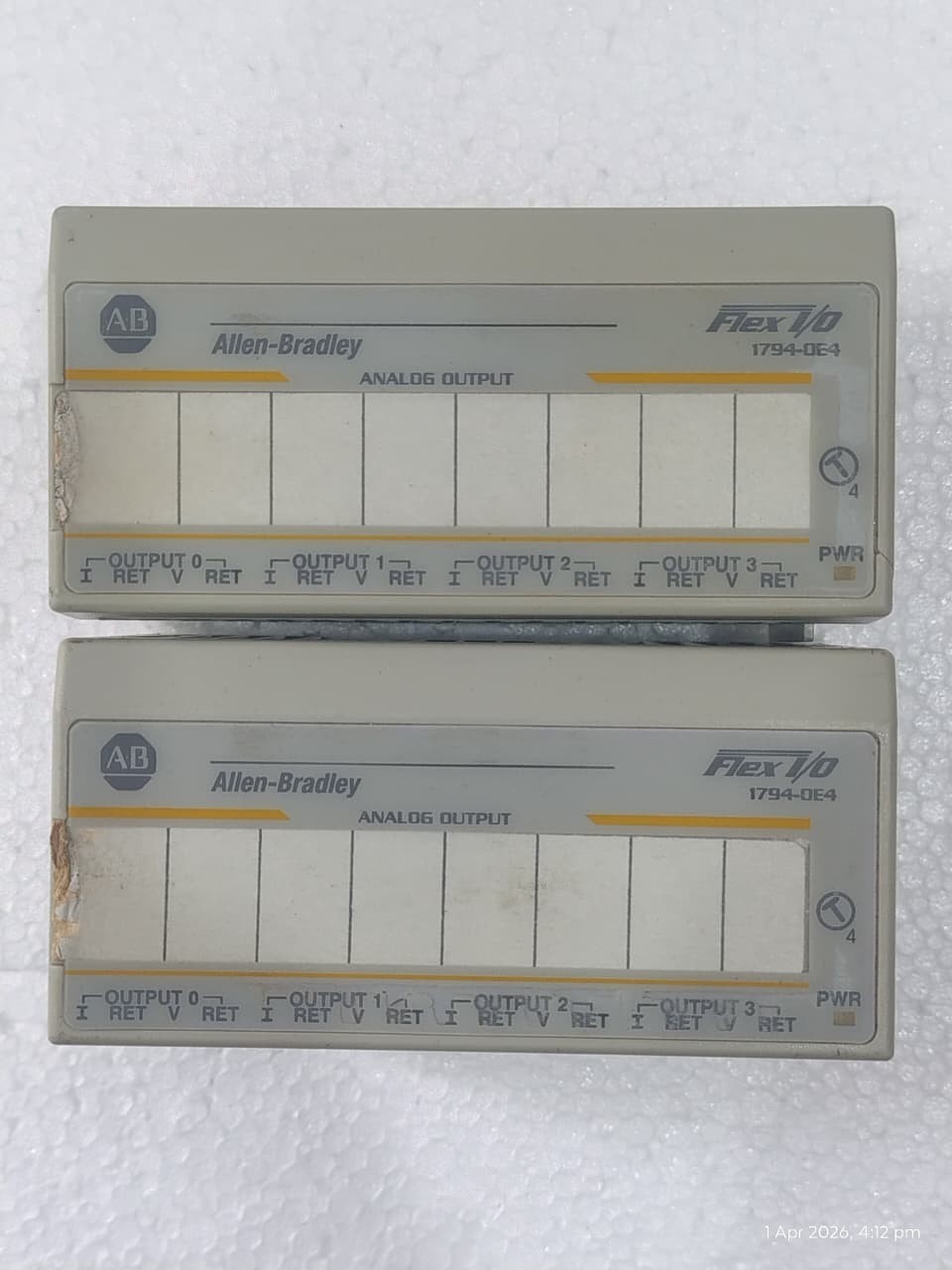 Sell Lot Of 2 PCS Used AB 1794-OE4 “B” FLEX I/O ANALOG OUTPUT MODULE Free Ship