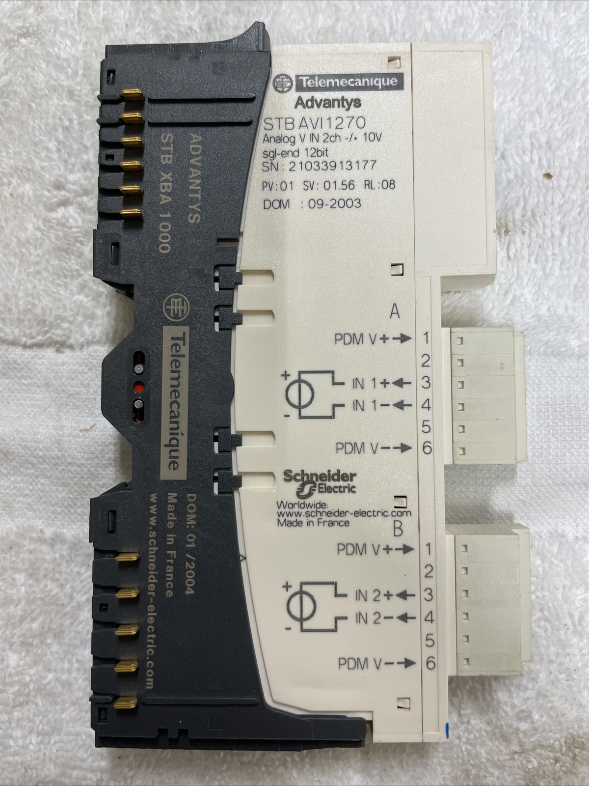TELEMECANIQUE (STBAVI1270) ADVANTYS INPUT UNIT Analog Module with Base