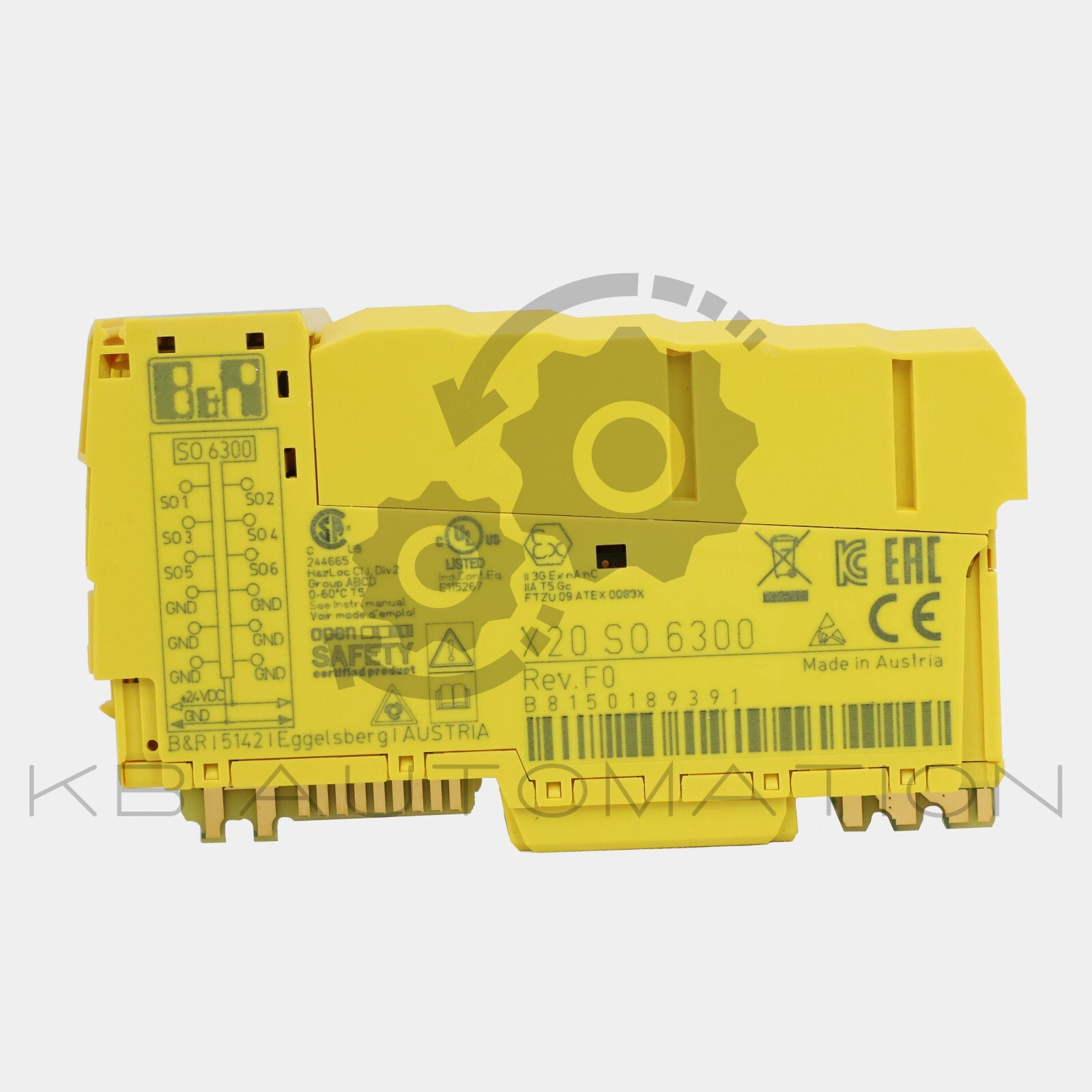 B&R Automation X20SO6300 X20 SafeIO 6-point safe digital output module