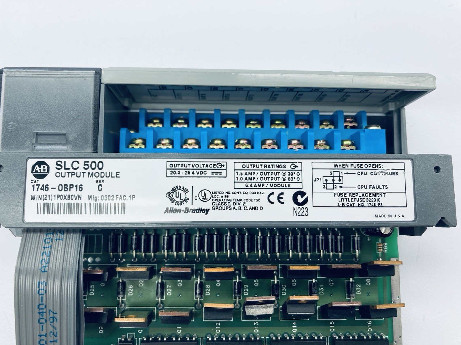ALLEN BRADLEY 1746-OBP16 Digital Output Module SLC500 ser. C 1746-0BP16