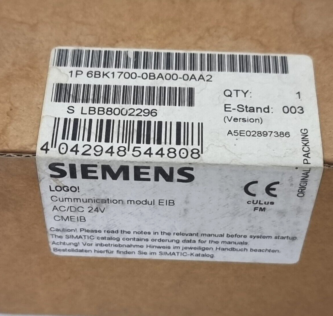 SIEMENS LOGO 6BK1700-0BA00-0AA2 Communication Module