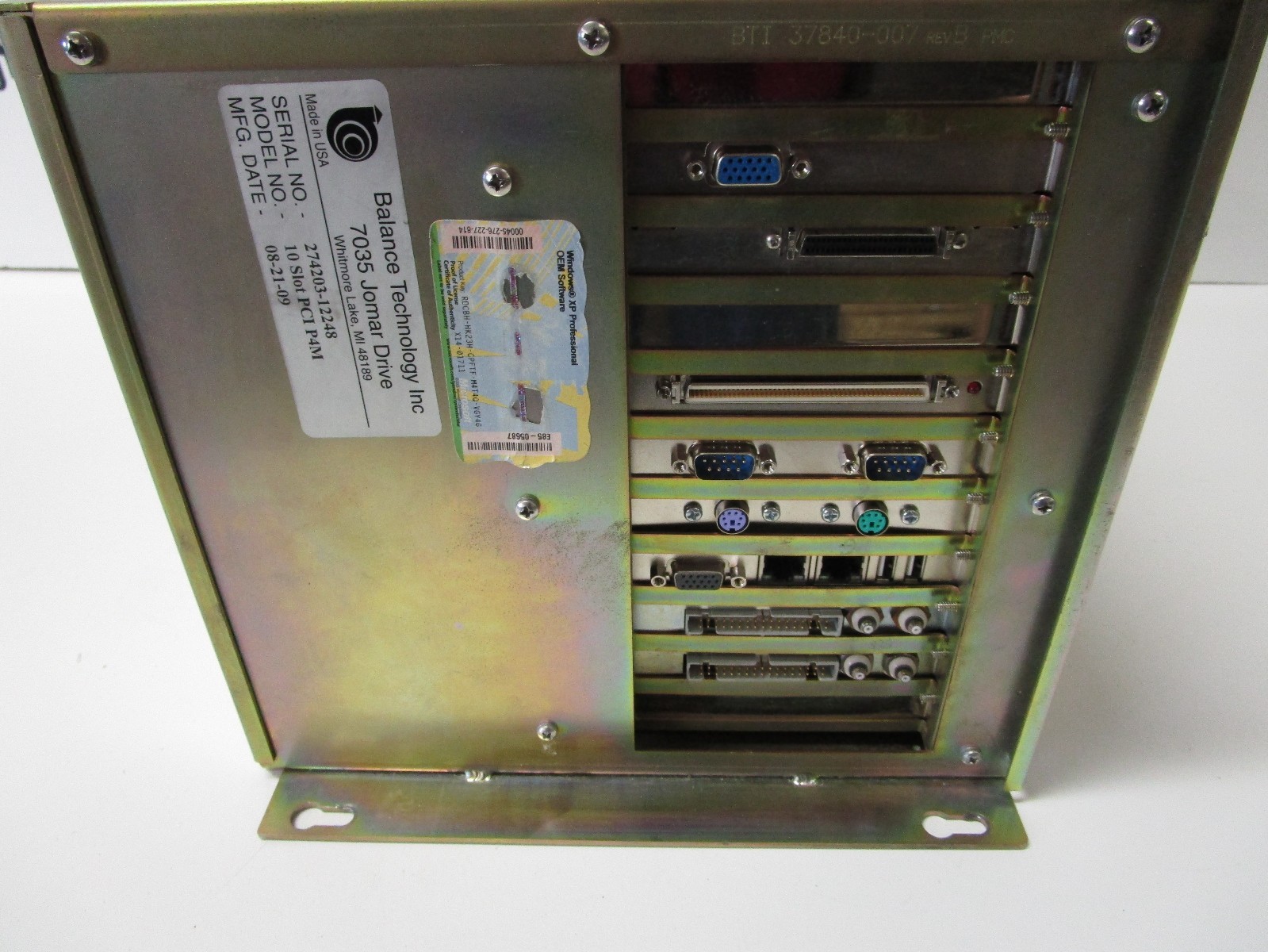 BALANCE TECHNOLOGIES PCI-P4M 10-SLOT INDUSTRIAL COMPUTER – USED – FREE SHIPPING