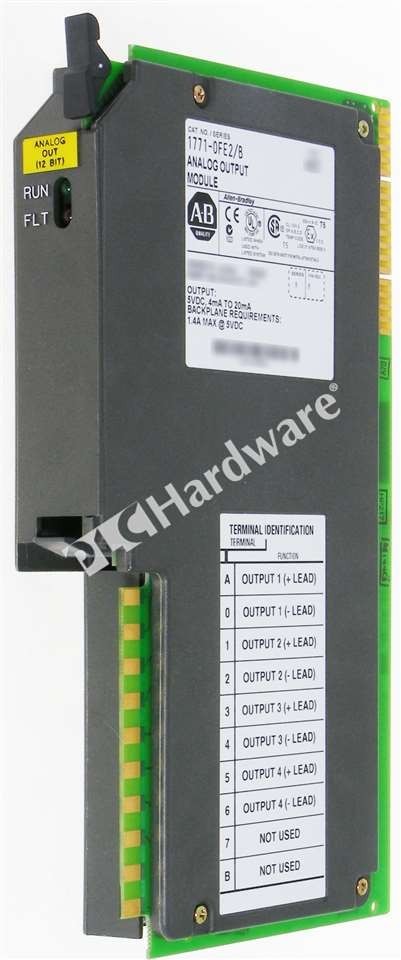 Surplus Pre-owned Allen Bradley 1771-OFE2 /B PLC-5 4-Ch Analog Output Module