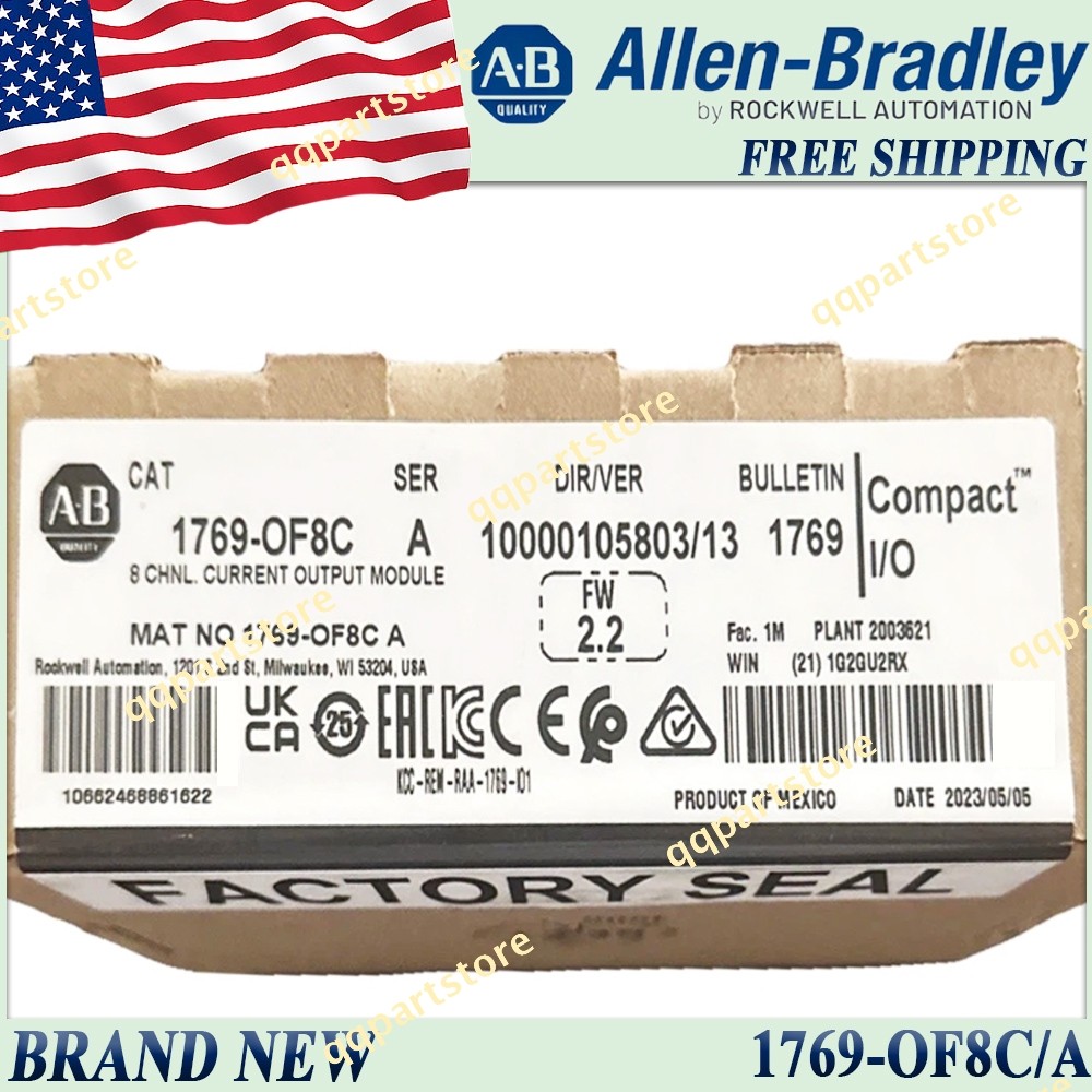 New in Box AB 1769-OF8C/A CompactLogix 8 Pt A/O Current Module 1769-OF8C serA US