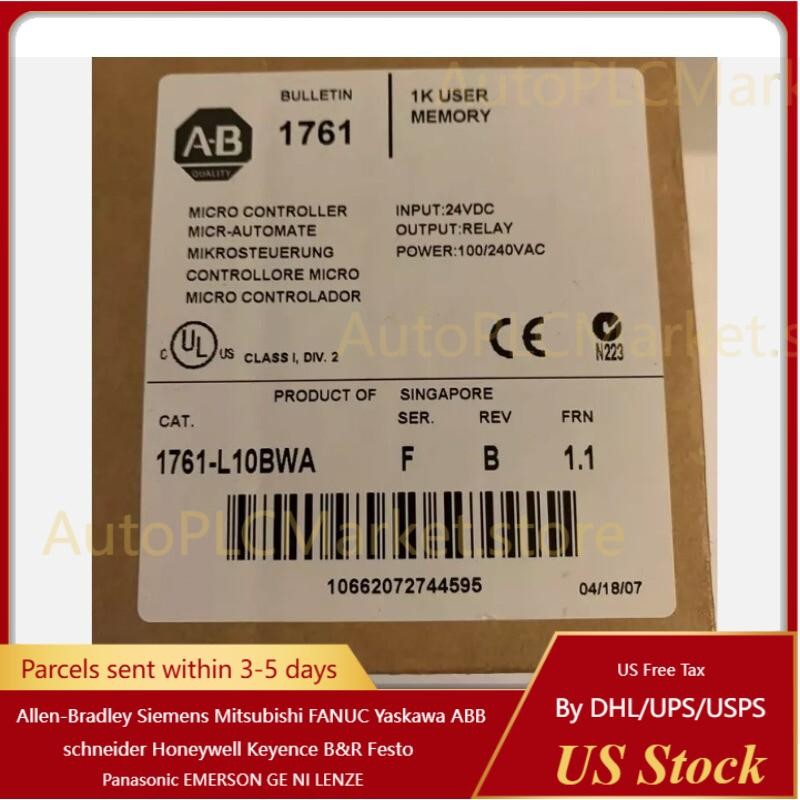 New Sealed AB 1761-L10BWA MICROLOGIX 1000 Controller 1761L10BWA US Free Tax