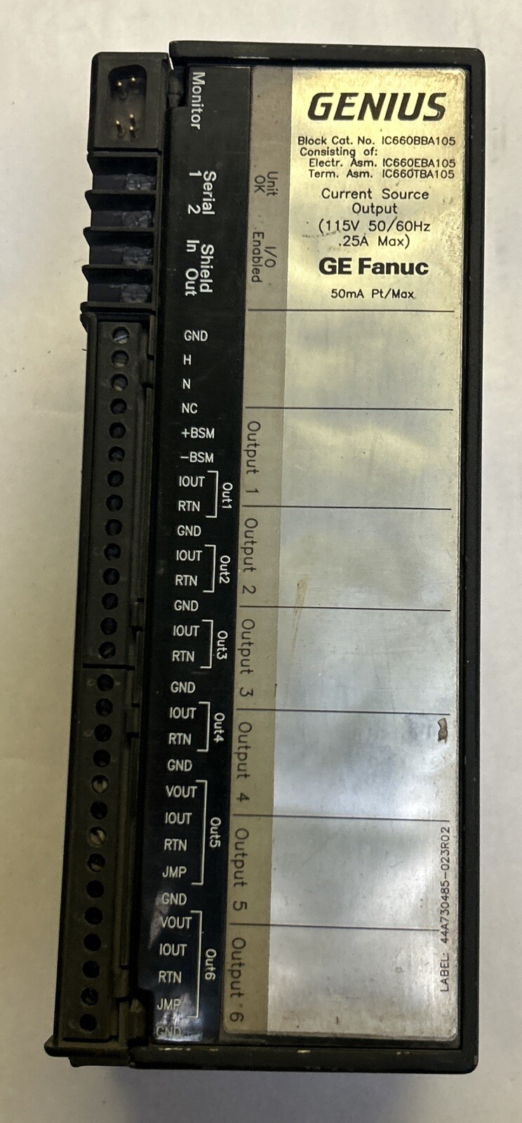 GE FANUC,IC660BBA105,GENIUS BLOCK I/O MODULE