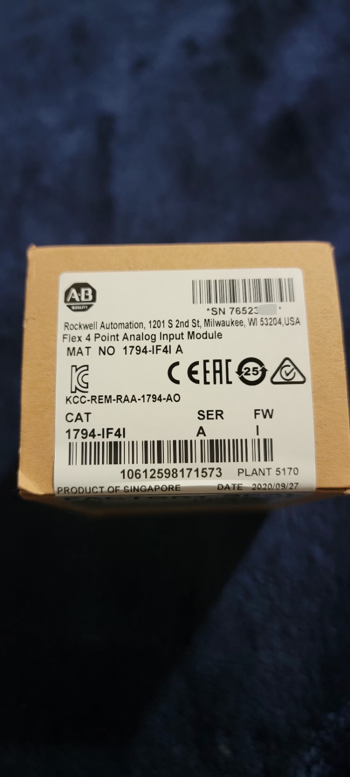Allen-Bradley Flex I/O 1794-IF4I Analog PLC Input Module 4-Point