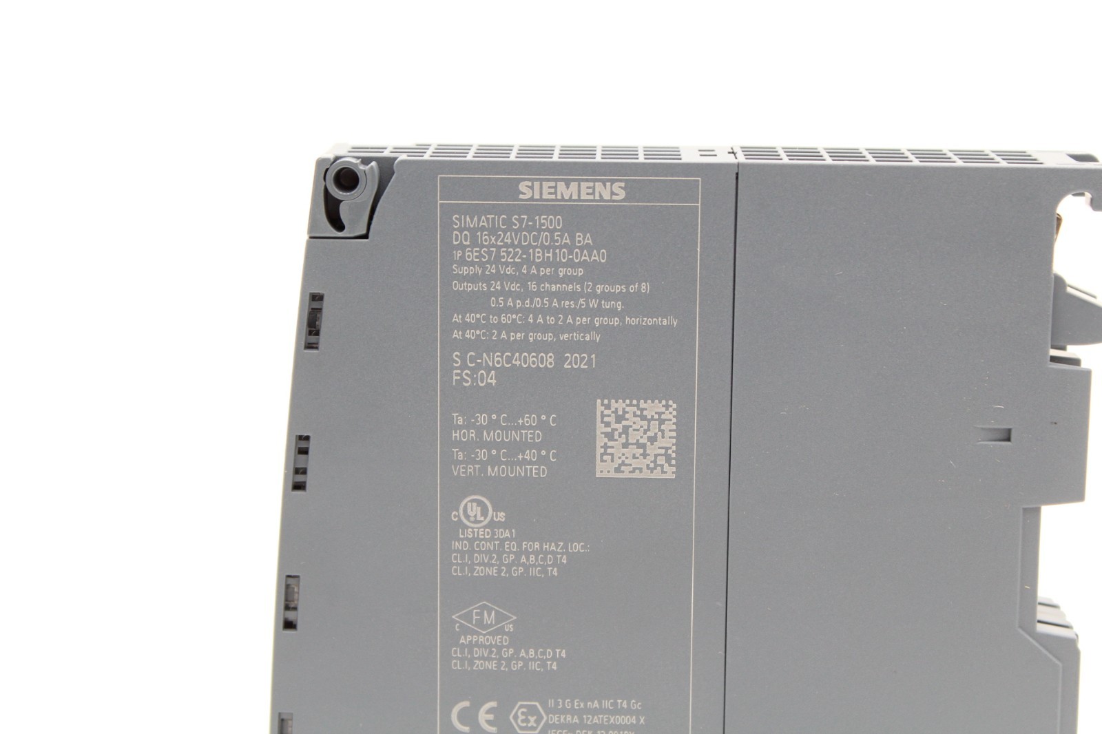 Siemens 6ES7522-1BH10-0AA0 Simatic S7-1500 4 Amp Digital Output Module