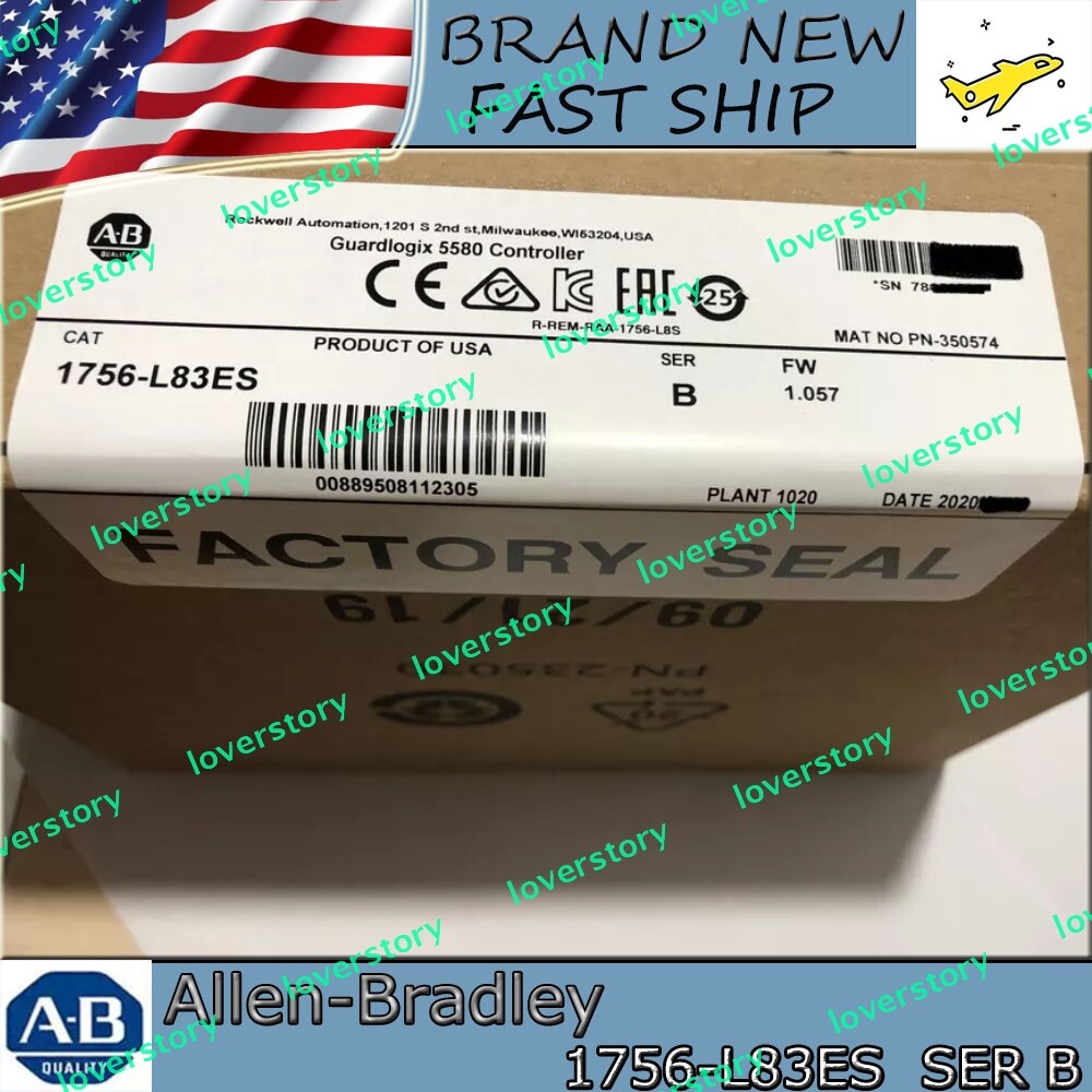 BRAND New AB 1756-L83ES Guardlogix 5580 Controller Ser B FW 1.057 US