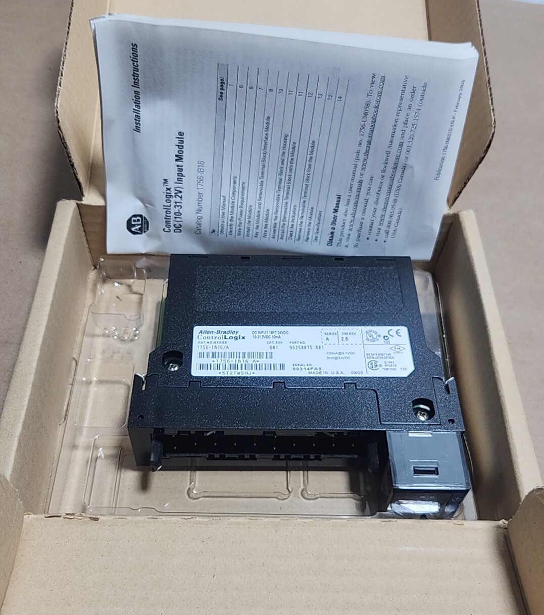Allen-Bradley 1756-IB16 /A ControlLogix DC Input Module F/W REV 2.5 + Warranty!