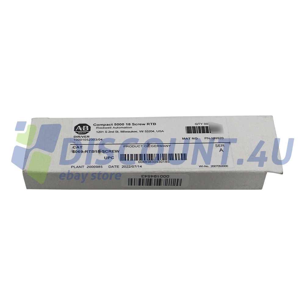AB 5069-RTB18-SCREW Compact 5000 18 Screw RTB Factory Sealed 5069RTB18SCREW