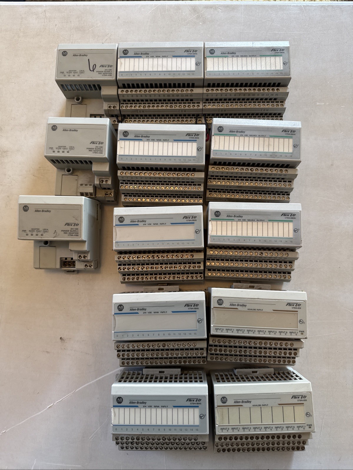 Allen Bradley Lot Of 23 Items. 1794-ABS_1794-IB16_1794-OB16_1794-IE8_1794-TB3