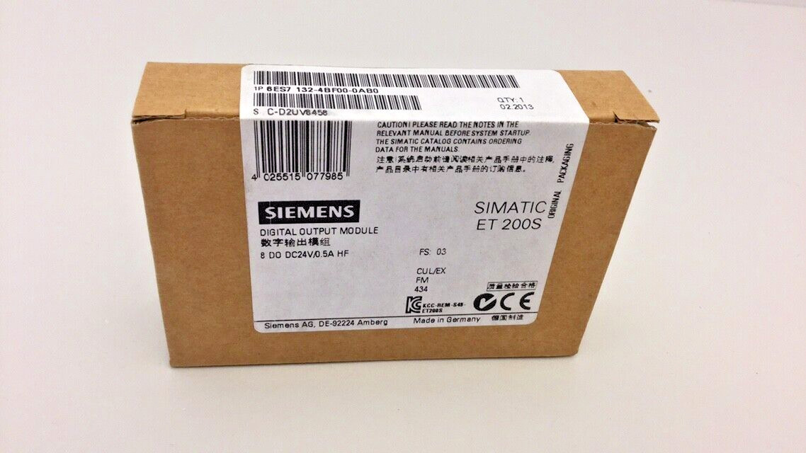 Siemens 6ES7 132-4BF00-0AB0 Digital Output Module 8 DO DC24V/0.5A HF